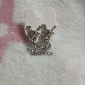 Sparkling Silver Monogram Earrings